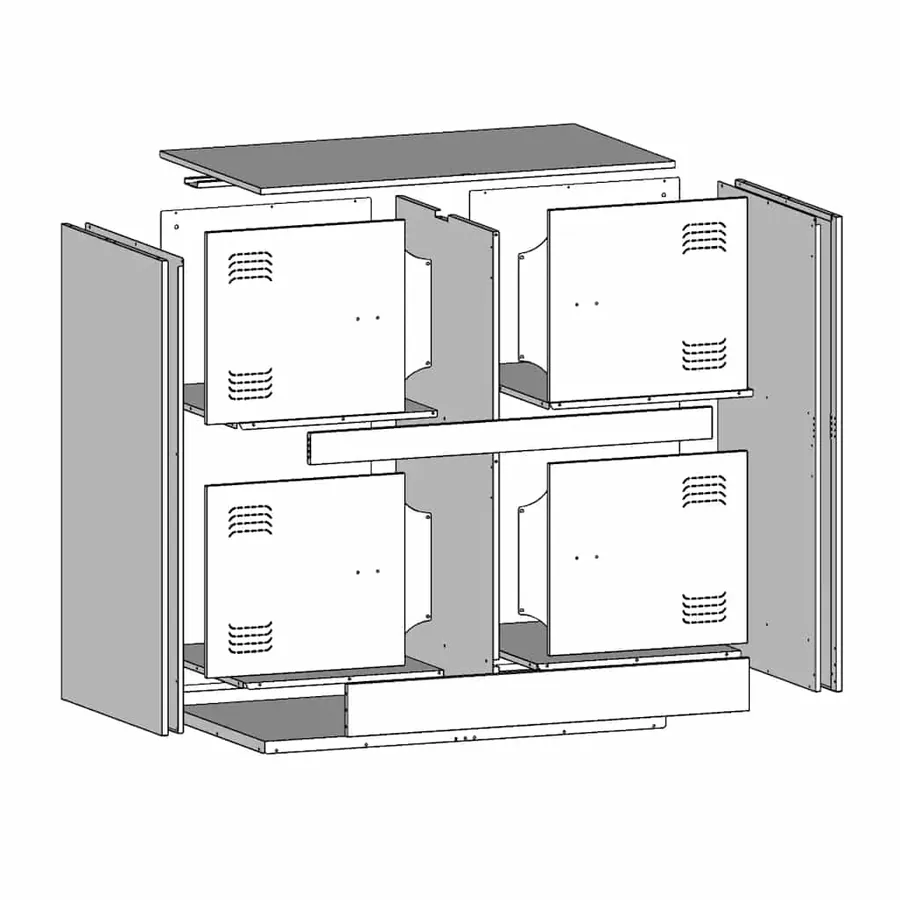Buffet rose 67x39x73 cm acier - 12