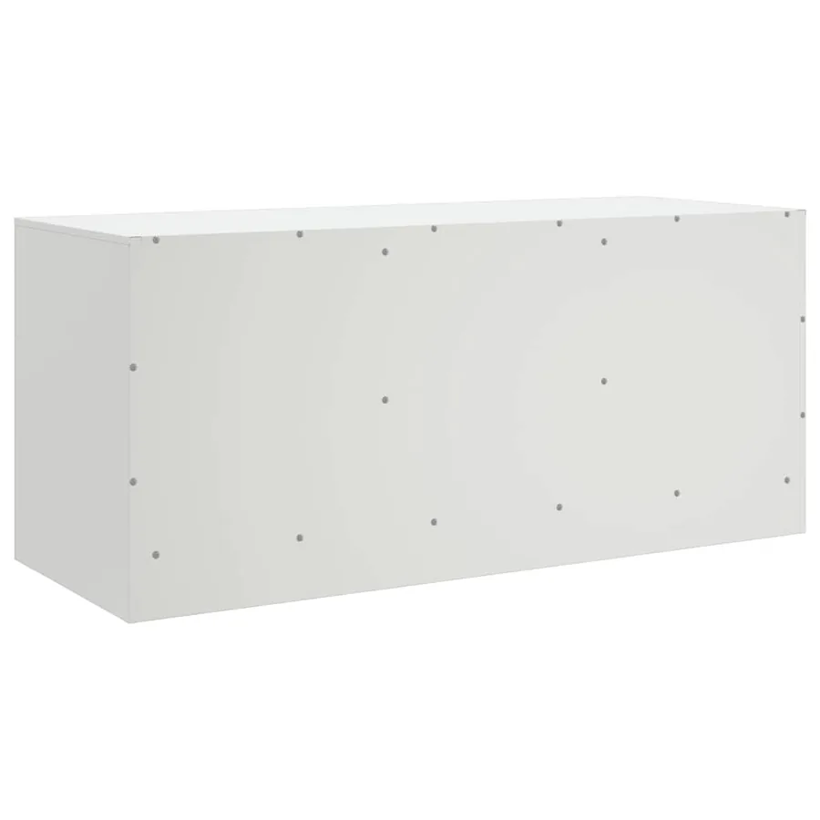 Meuble TV blanc 99x39x44 cm acier - 9