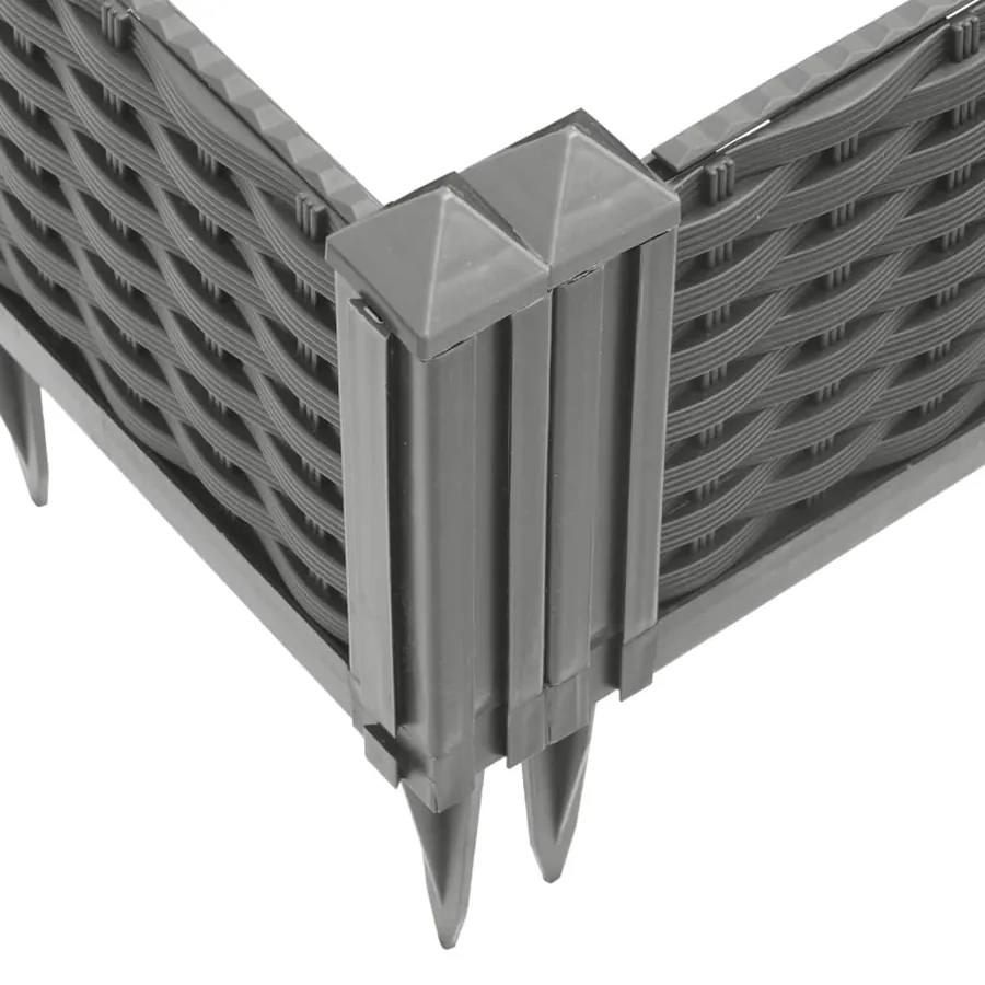 Jardinière avec piquets gris clair 42,5x42,5x28,5 cm PP - 7