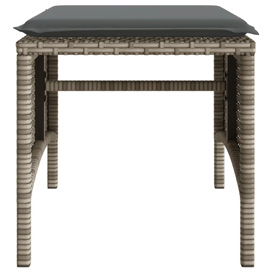 Canapé de jardin 2 places avec table et tabourets gris rotin - 10