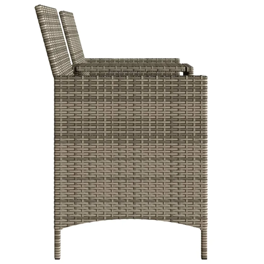 Canapé de jardin 2 places avec table et tabourets gris rotin - 6