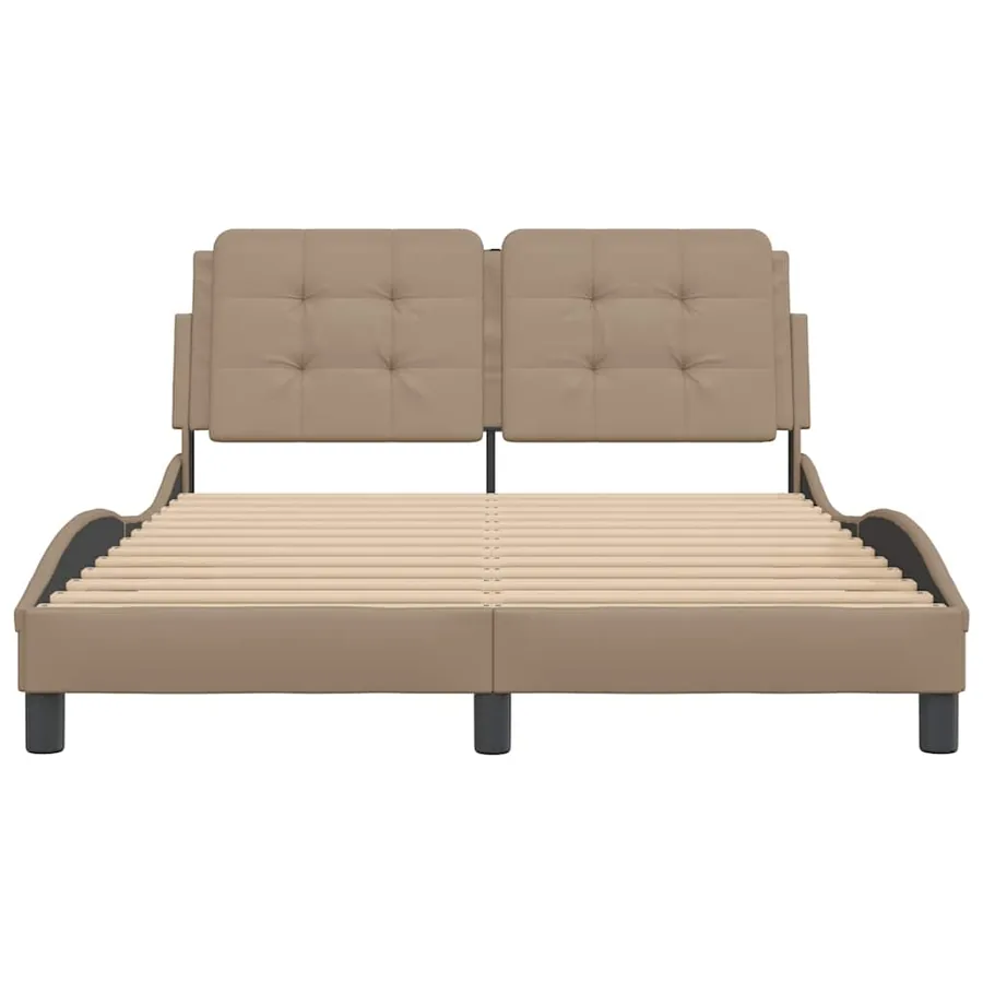 Cadre de lit sans matelas Zadar cappuccino 140x190 cm similicuir - 4