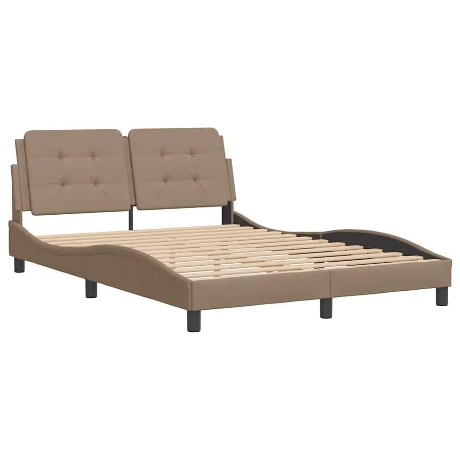Cadre de lit sans matelas Zadar cappuccino 140x200 cm similicuir - 3