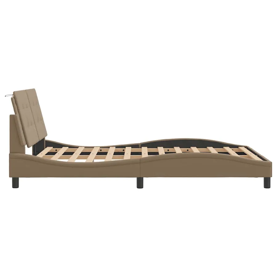 Cadre de lit sans matelas Zadar cappuccino 140x200 cm similicuir - 5