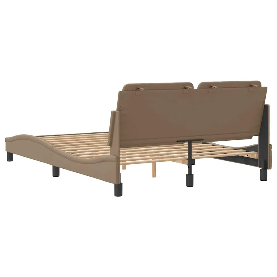 Cadre de lit sans matelas Zadar cappuccino 140x200 cm similicuir - 6