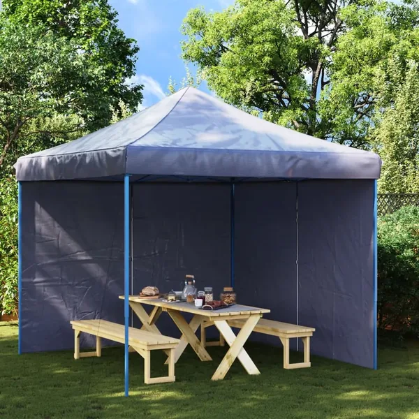 Party tent sidewall 2 pcs with zip PE Blue