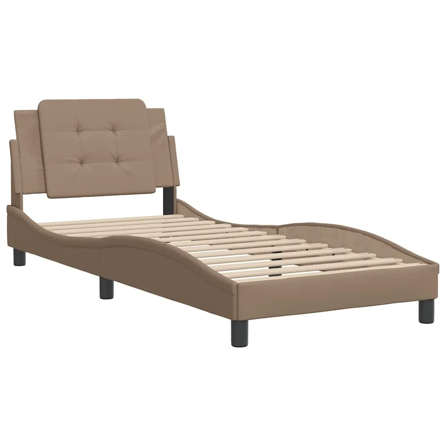 Cadre de lit sans matelas Zadar cappuccino 90x200 cm similicuir - 3