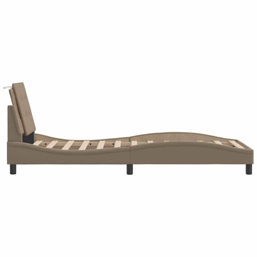 Cadre de lit sans matelas Zadar cappuccino 90x200 cm similicuir - 5