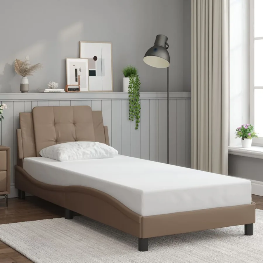 Cadre de lit avec LED sans matelas Zadar cappuccino 90x200 cm - 4