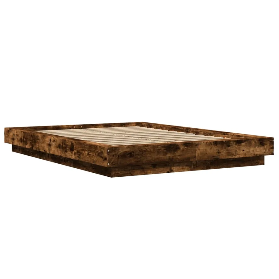 Cadre de lit sans matelas chêne fumé 120x200 cm - 3