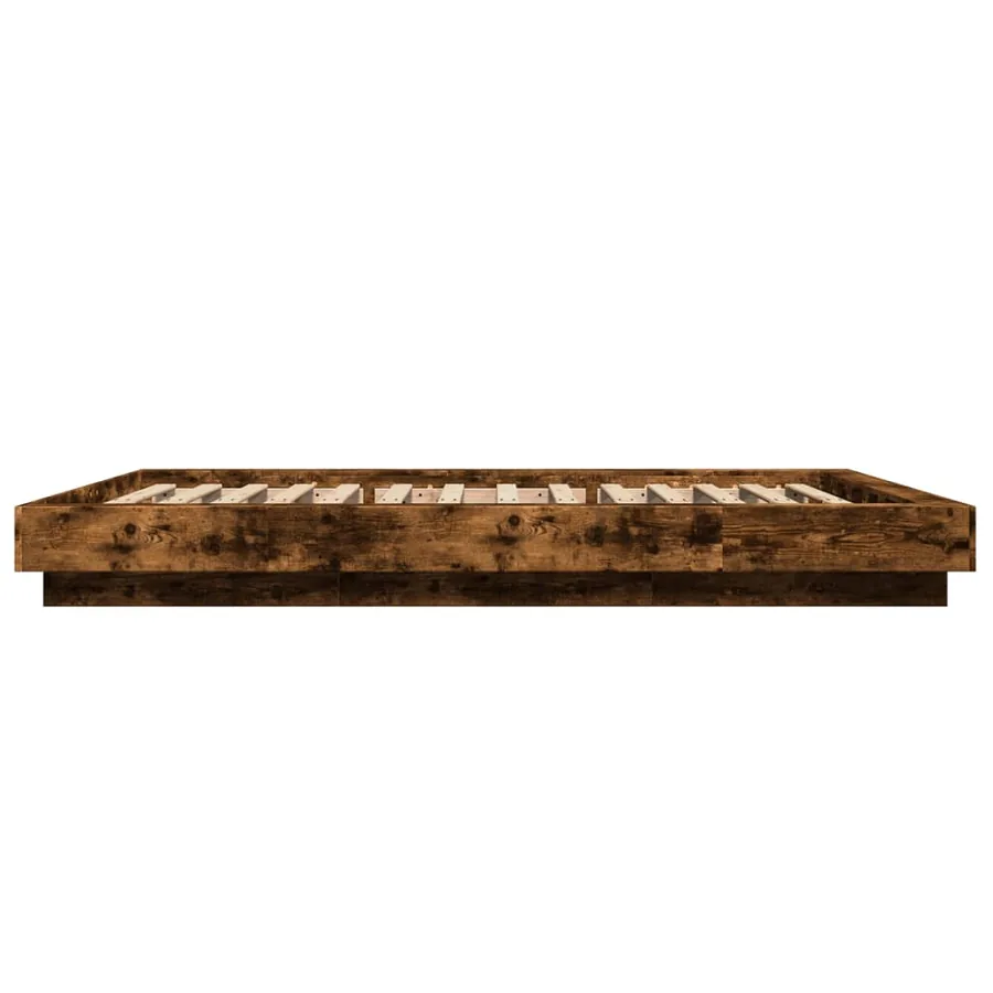 Cadre de lit sans matelas chêne fumé 120x200 cm - 5