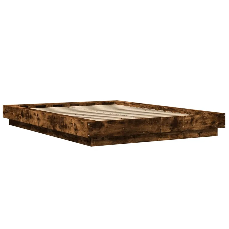 Cadre de lit sans matelas chêne fumé 120x200 cm - 6