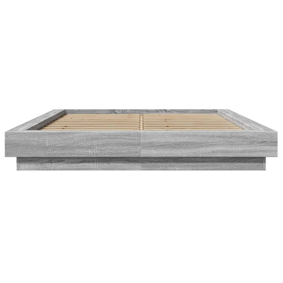 Cadre de lit et lumières LED sans matelas sonoma gris 140x190cm - 5