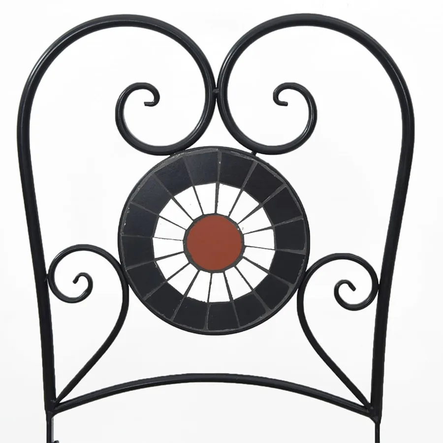 Chaises de bistro pliables lot de 2 terre cuite blanc céramique - 11