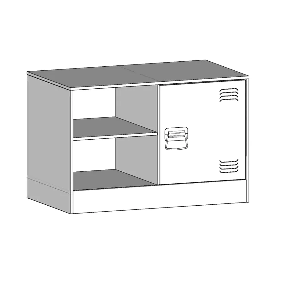 Meubles TV 2 pcs noir 67x39x44 cm acier - 13