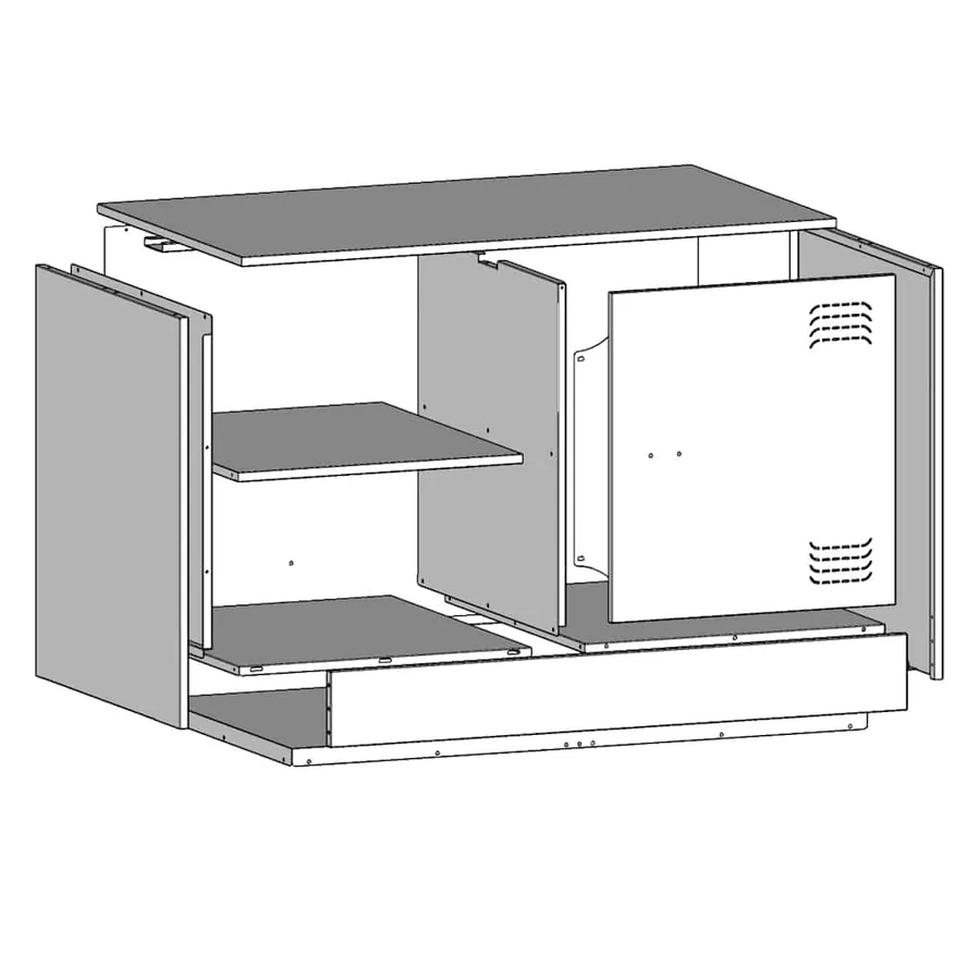 Meubles TV 2 pcs noir 67x39x44 cm acier - 14