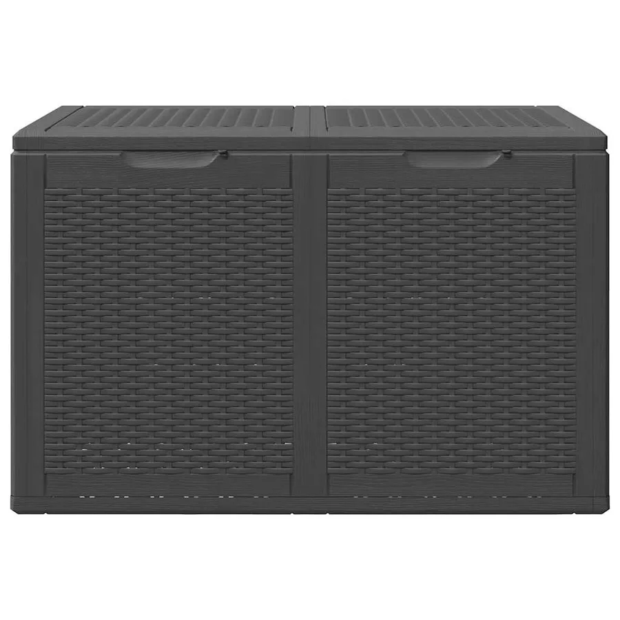 Garden storage box 180 L Black PP Rattan - 4