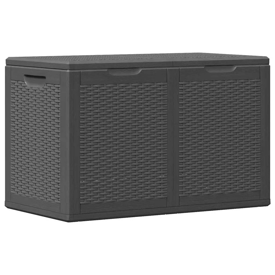 Garden storage box 180 L Black PP Rattan - 6
