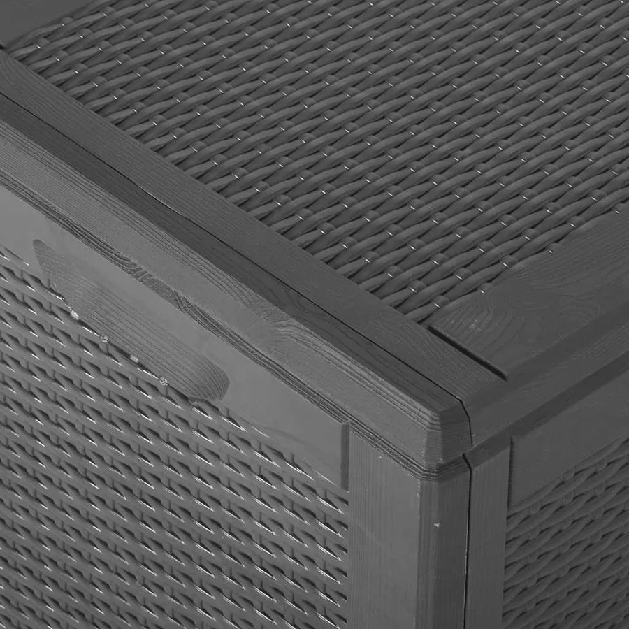 Garden storage box 180 L Black PP Rattan - 9