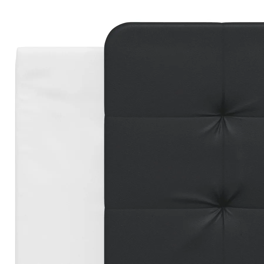 Lit avec matelas Zadar blanc et noir 180x200 cm similicuir - 7