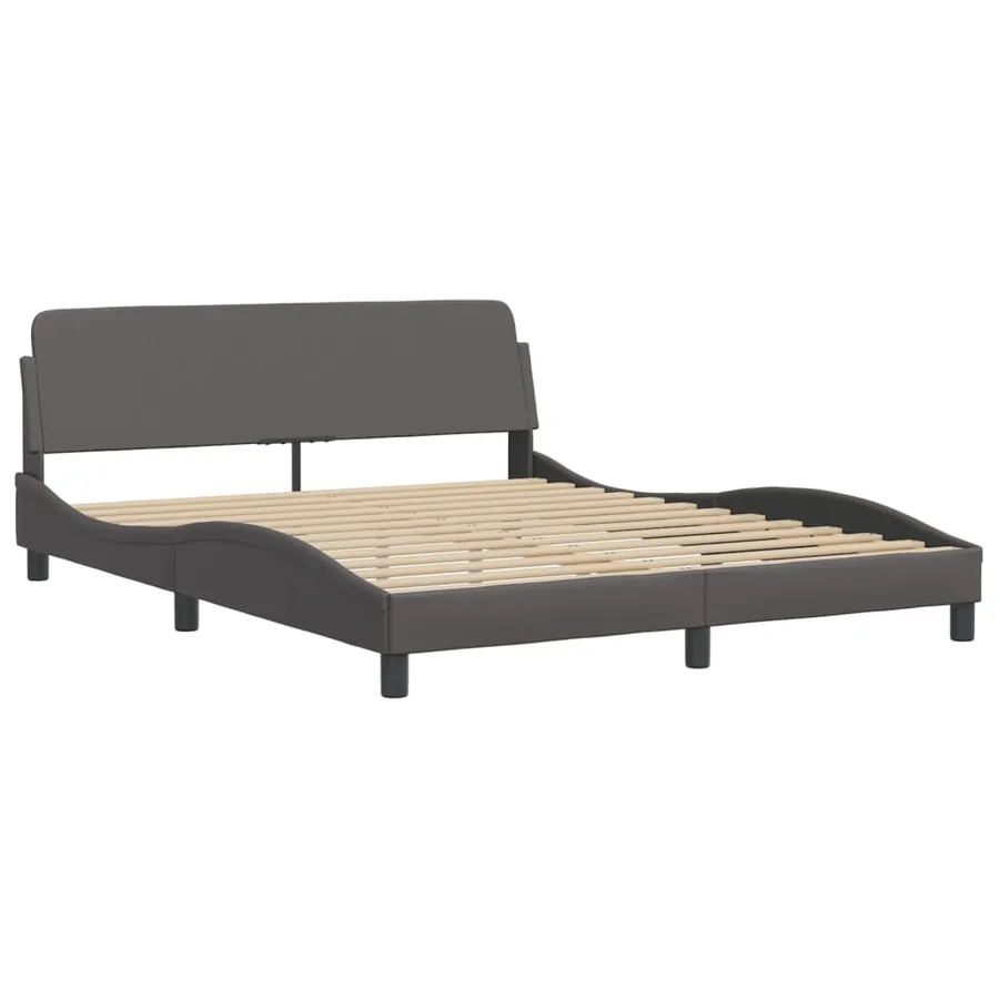 Cadre de lit avec LED sans matelas Zadar gris 160x200 cm - 7
