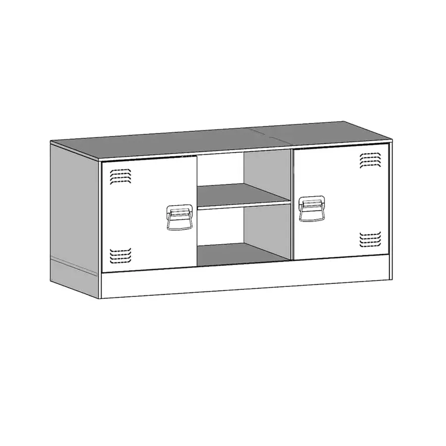 Meuble TV rose 99x39x44 cm acier - 11
