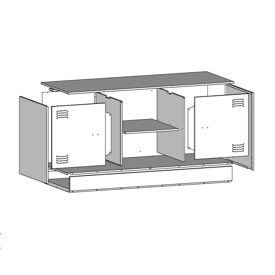 Meuble TV rose 99x39x44 cm acier - 12