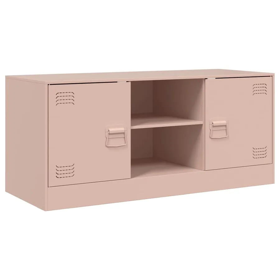 Meuble TV rose 99x39x44 cm acier - 2