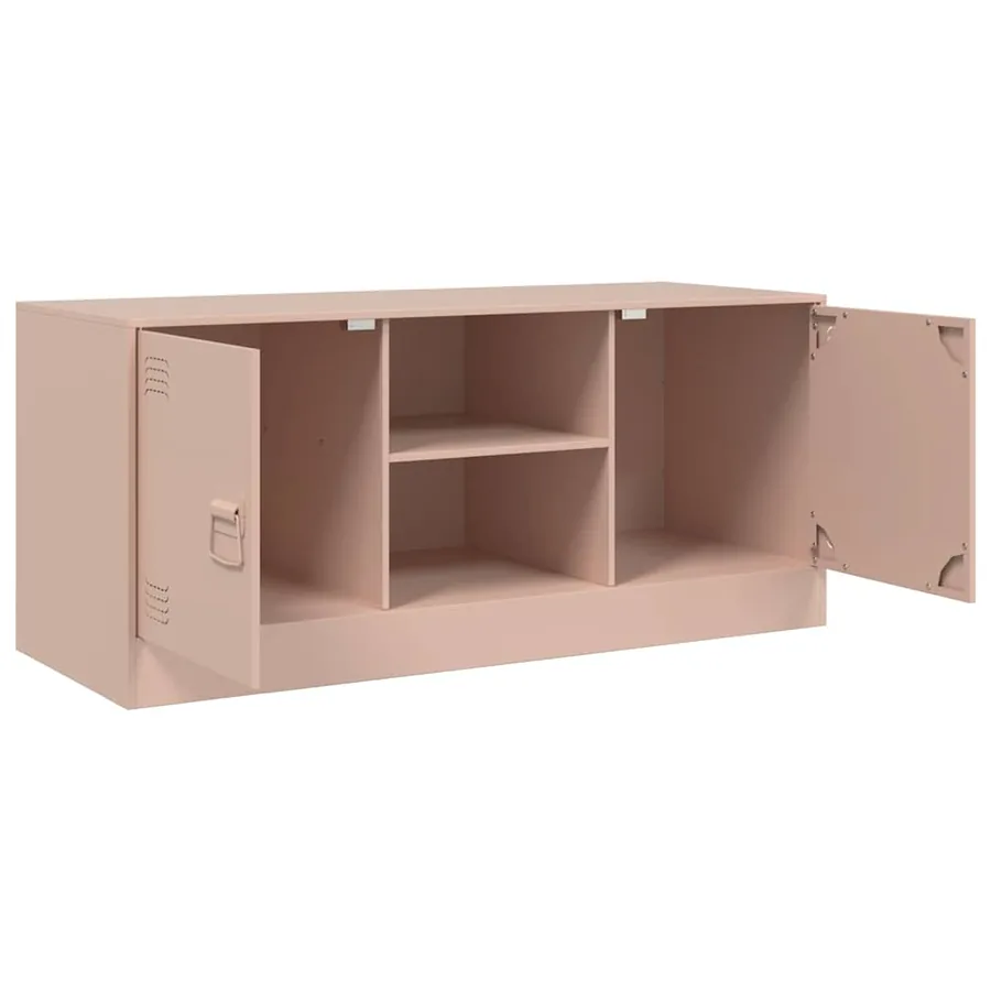 Meuble TV rose 99x39x44 cm acier - 7