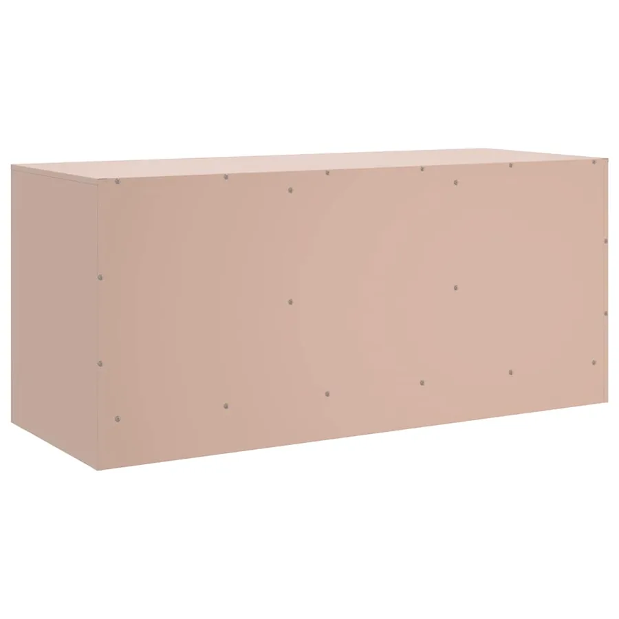 Meuble TV rose 99x39x44 cm acier - 9