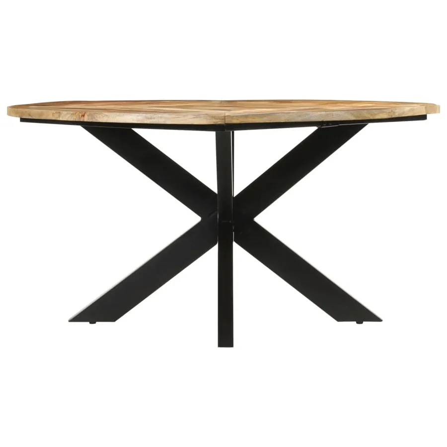 Table à dîner Ø150x76 cm bois de manguier massif brut - 2
