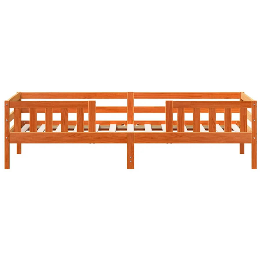 Cadre de lit sans matelas cire marron 75x190 cm bois pin massif - 3