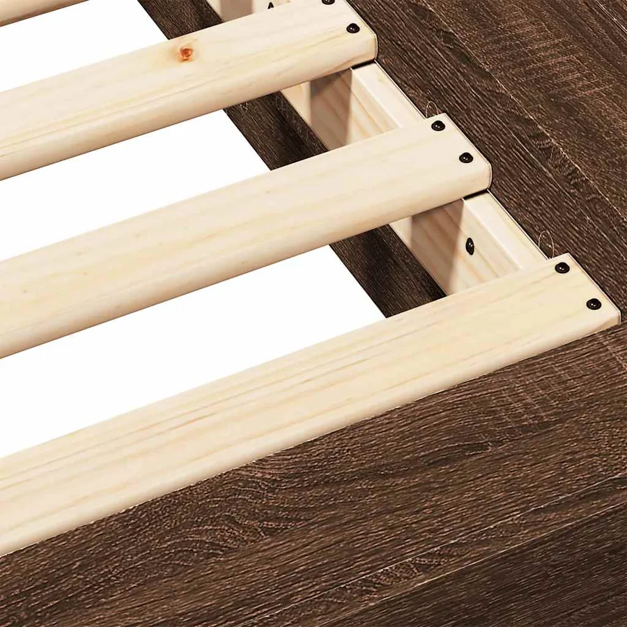 Cadre de lit sans matelas chêne marron 100x200 cm - 8