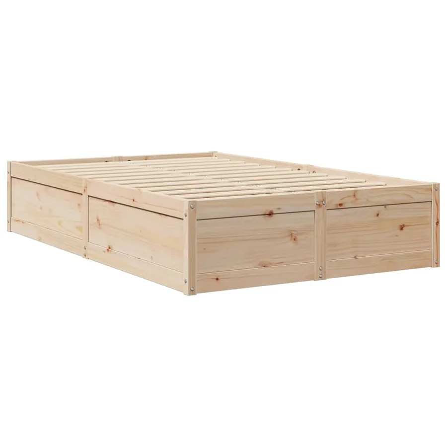 Cadre de lit sans matelas 135x190 cm bois de pin massif - 6