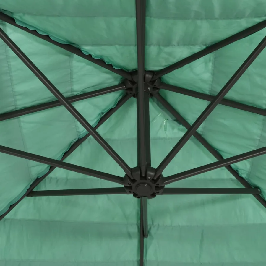 Parasol de jardin avec mât en acier vert 388x388x248 cm - 7