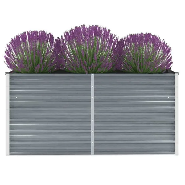 Garden raised bed Galvanised steel 160x40x77 cm Grey