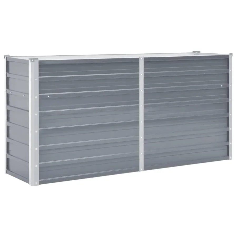 Lit surélevé de jardin Acier galvanisé 160x40x77 cm Gris - 2