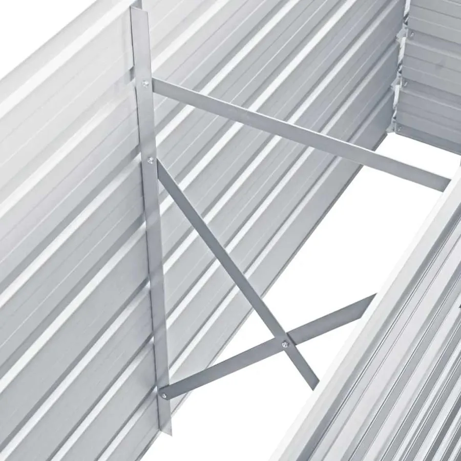 Lit surélevé de jardin Acier galvanisé 160x40x77 cm Gris - 5