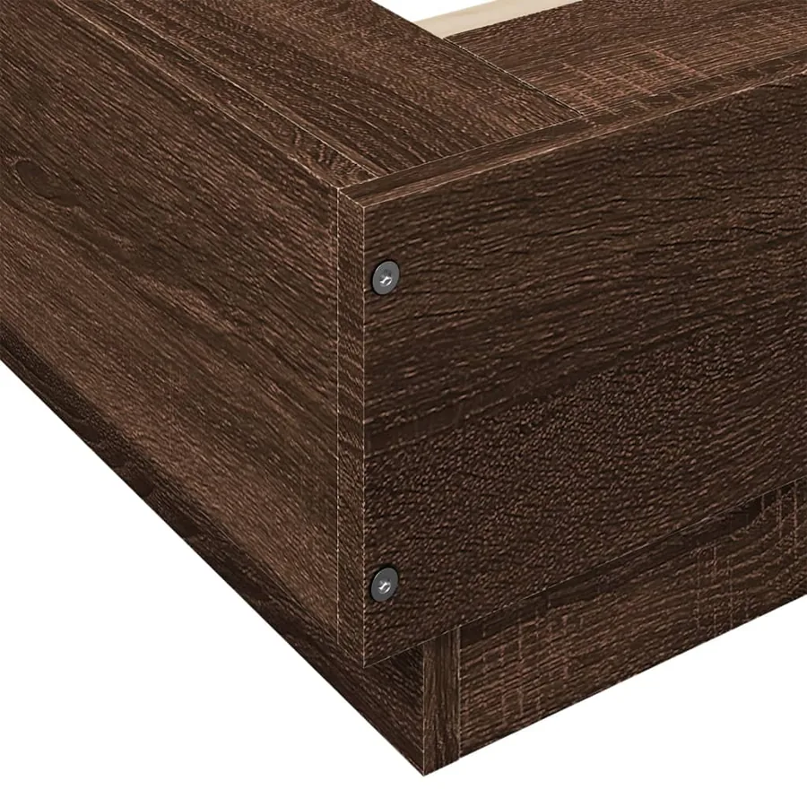 Cadre de lit sans matelas chêne marron 120x190 cm - 7
