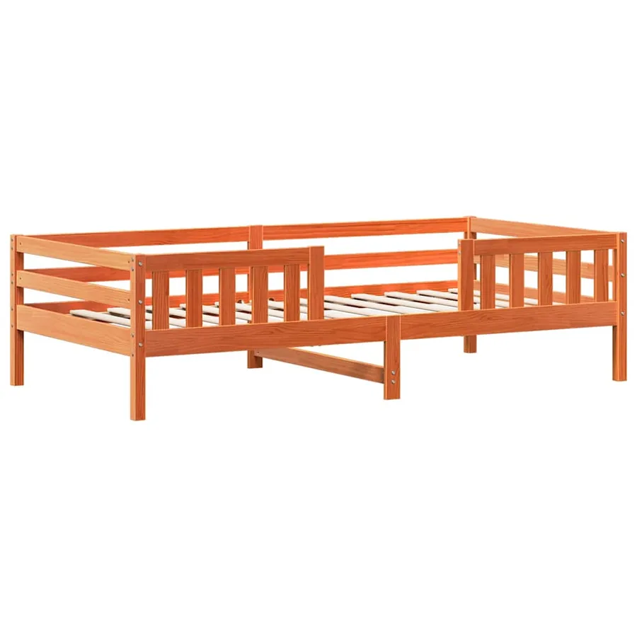 Cadre de lit sans matelas cire marron 80x200 cm bois pin massif - 3