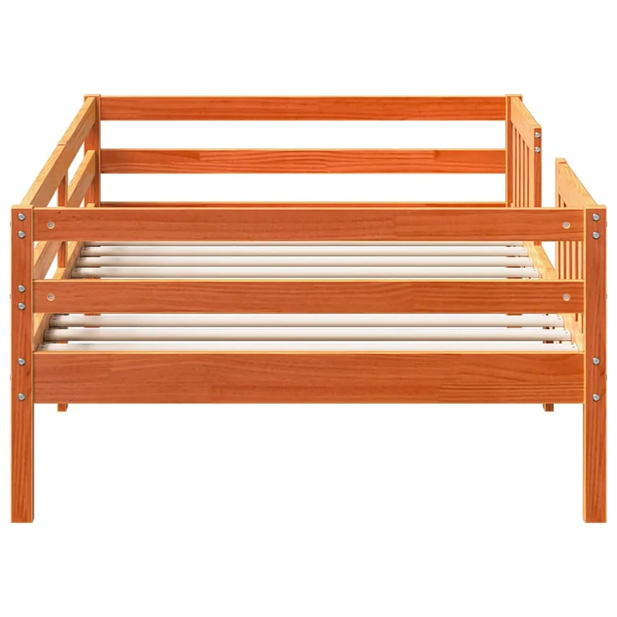 Cadre de lit sans matelas cire marron 80x200 cm bois pin massif - 5