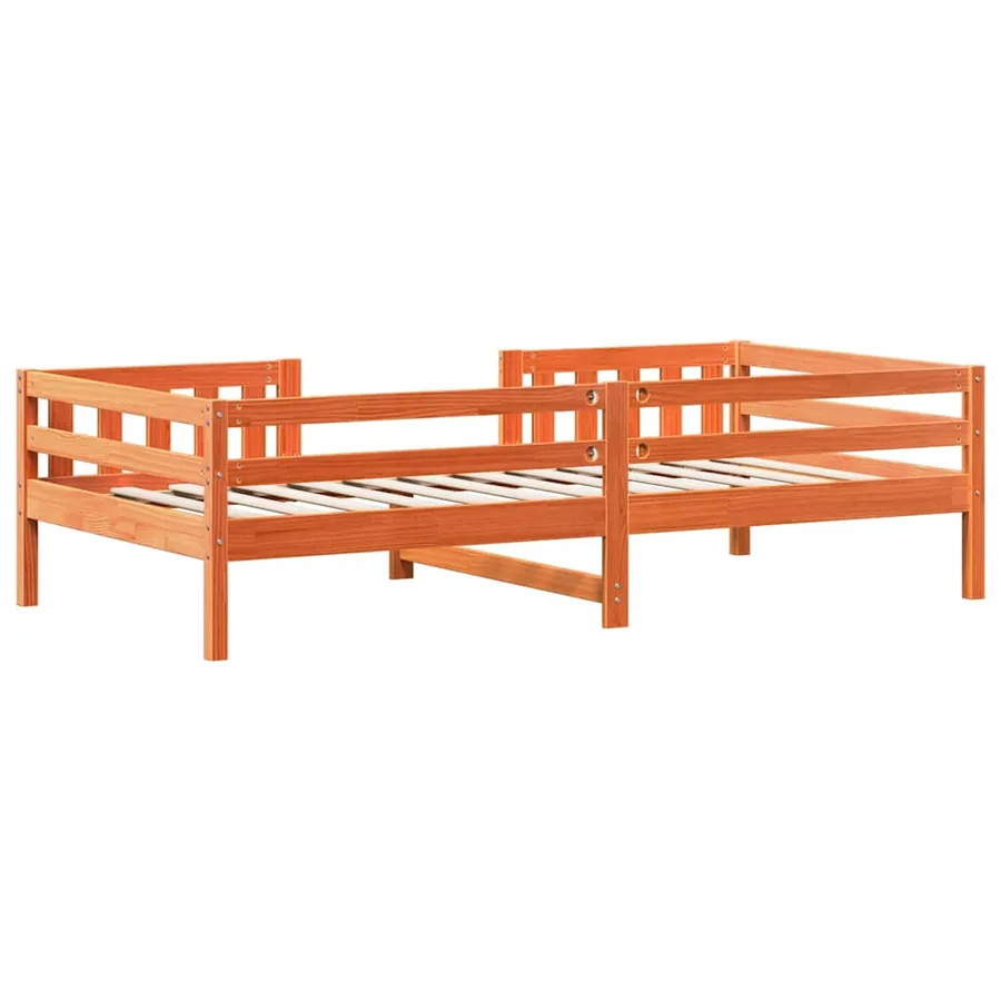 Cadre de lit sans matelas cire marron 80x200 cm bois pin massif - 6