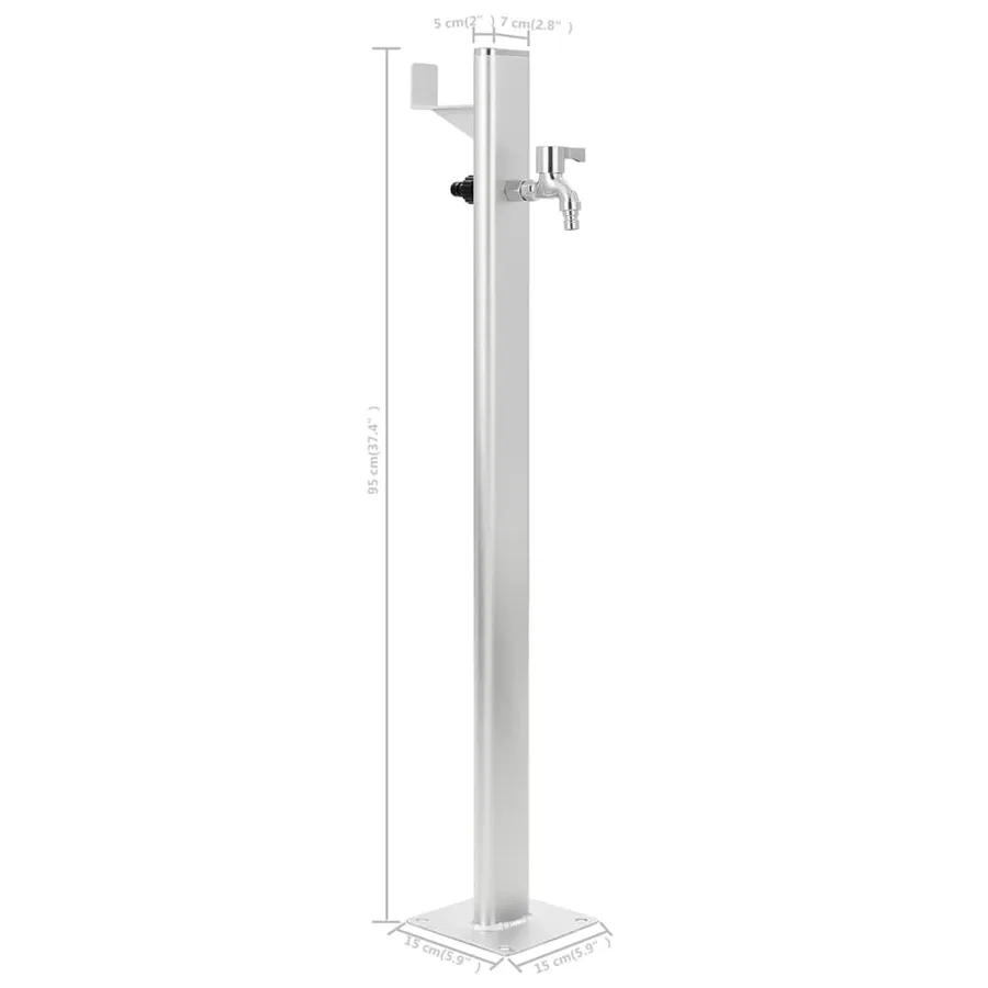 Colonne à eau de jardin Aluminium 95 cm - 8