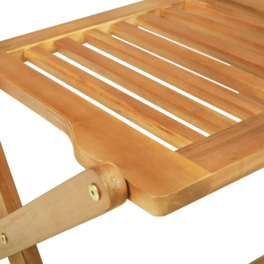 Ensemble à manger de jardin pliable 5 pcs bois massif d’acacia - 9