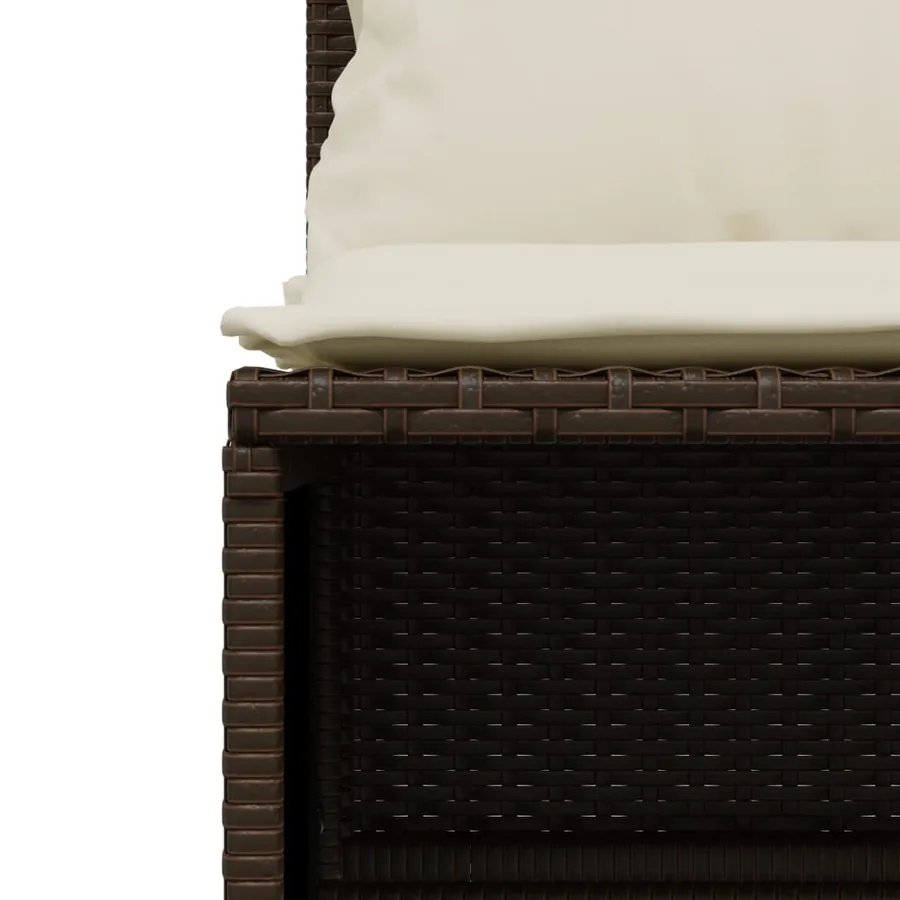 Salon de jardin avec coussins 5 pcs marron résine tressée - 5