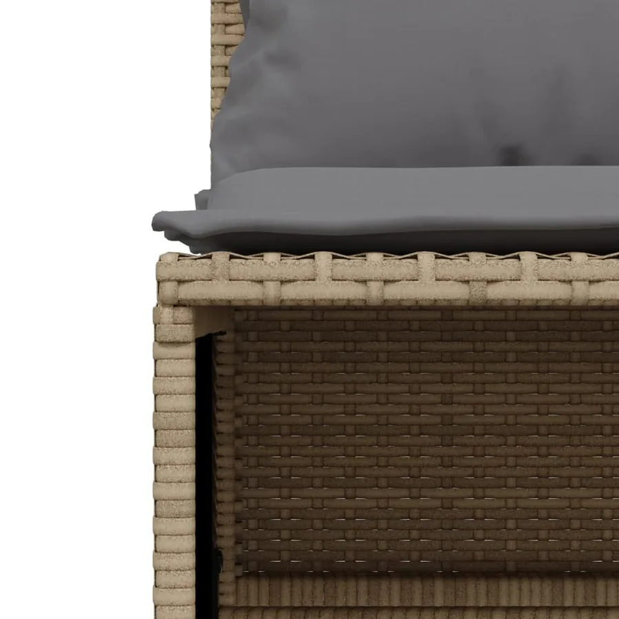 Salon de jardin avec coussins 5 pcs beige résine tressée - 5