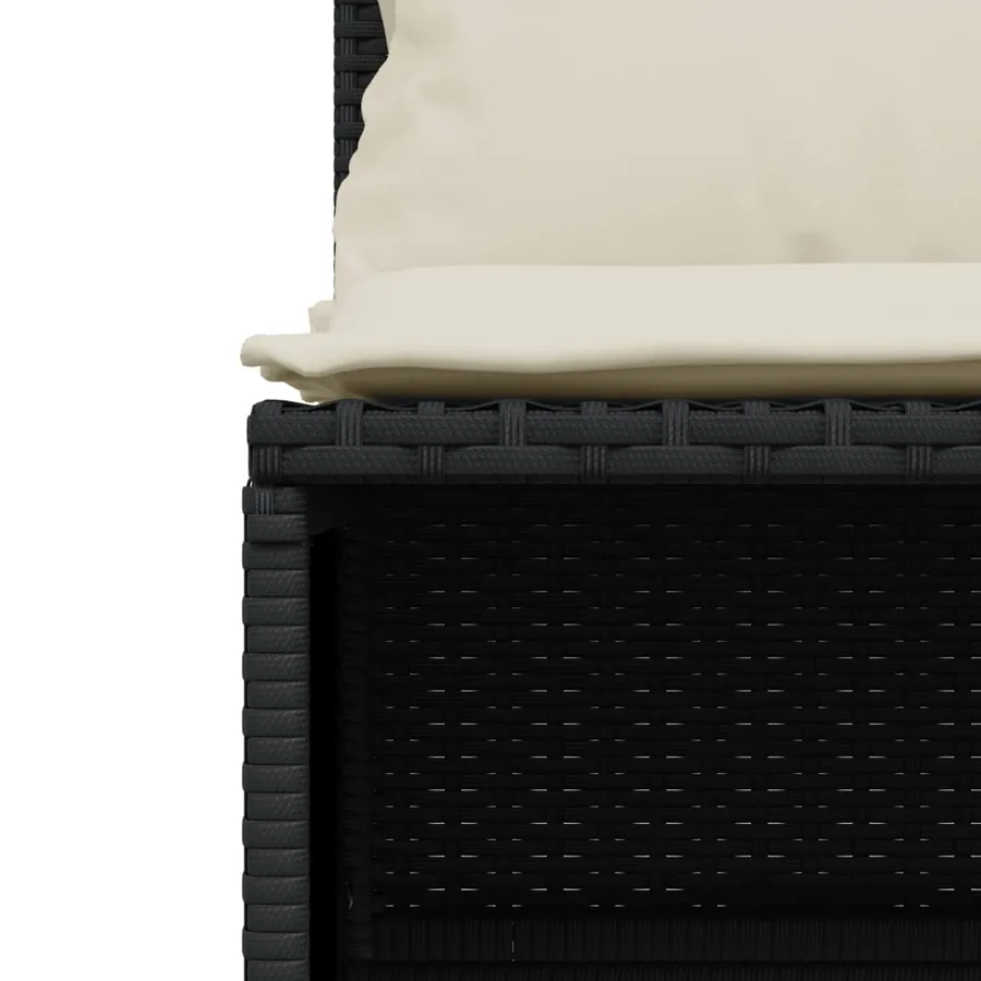 Salon de jardin 5 pcs avec coussins noir résine tressée - 5