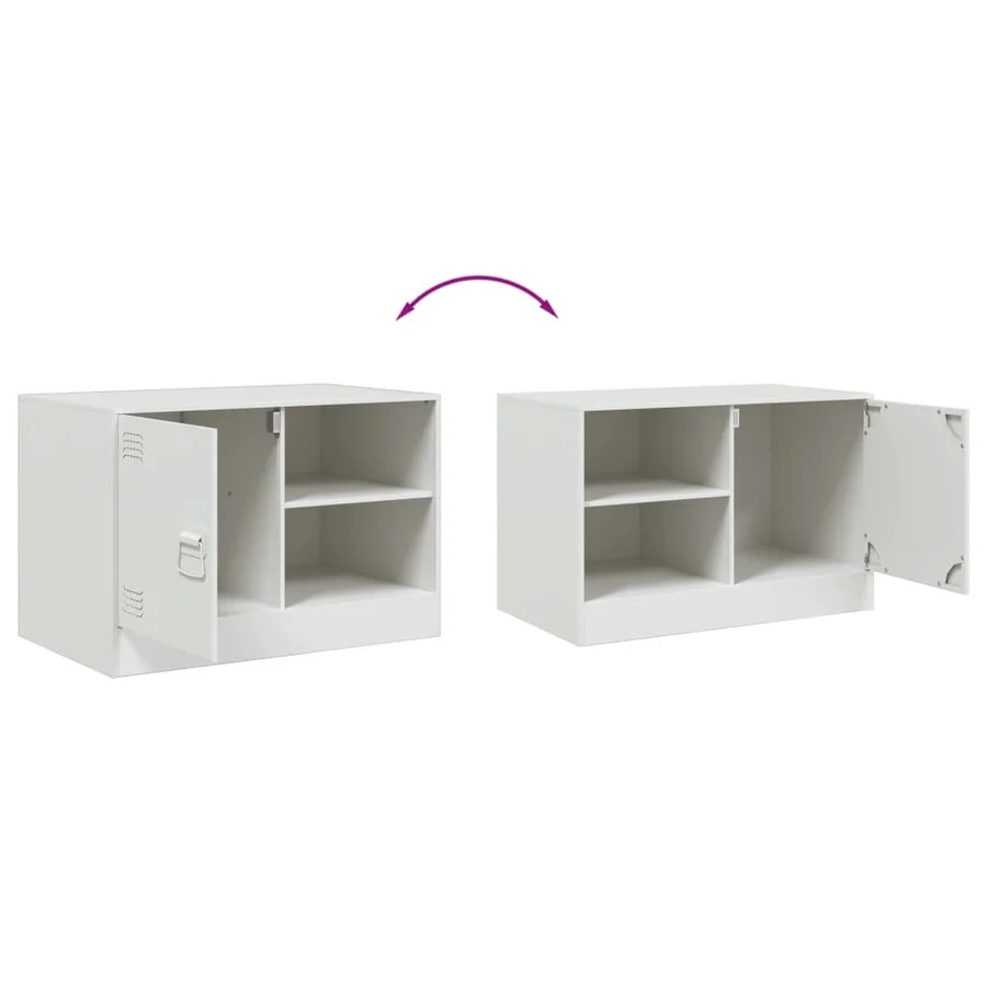 Meuble TV blanc 67x39x44 cm acier - 10