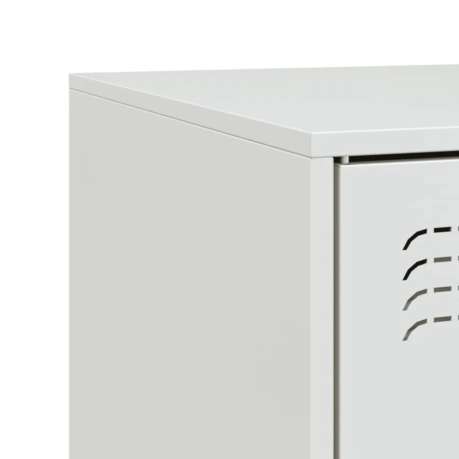 Meuble TV blanc 67x39x44 cm acier - 11