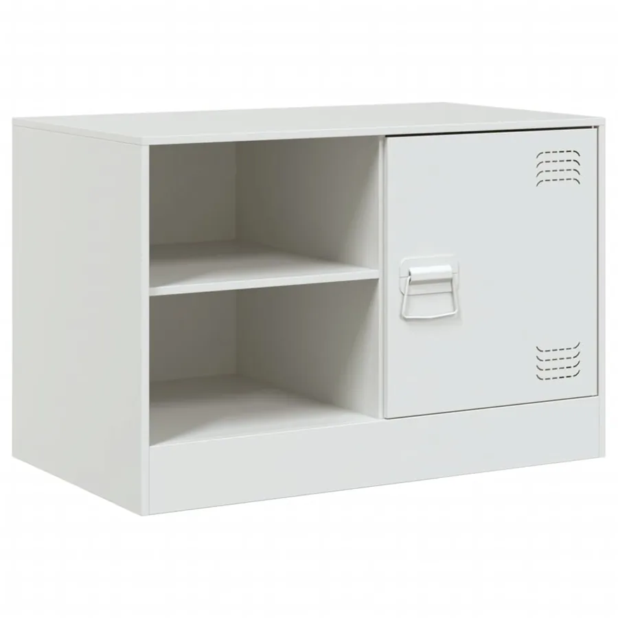 Meuble TV blanc 67x39x44 cm acier - 2